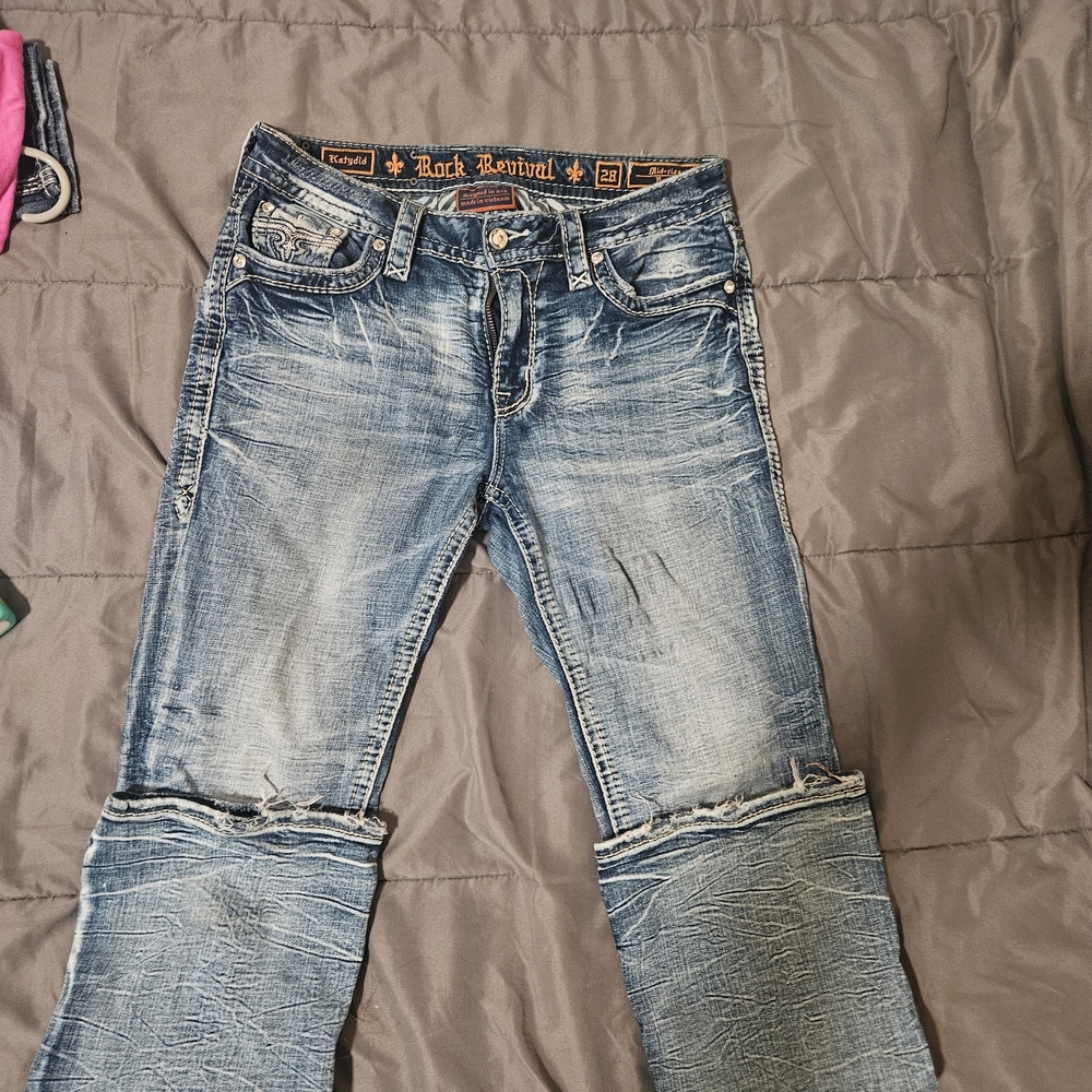 Rock Revival Faded Blue Denim Jeans